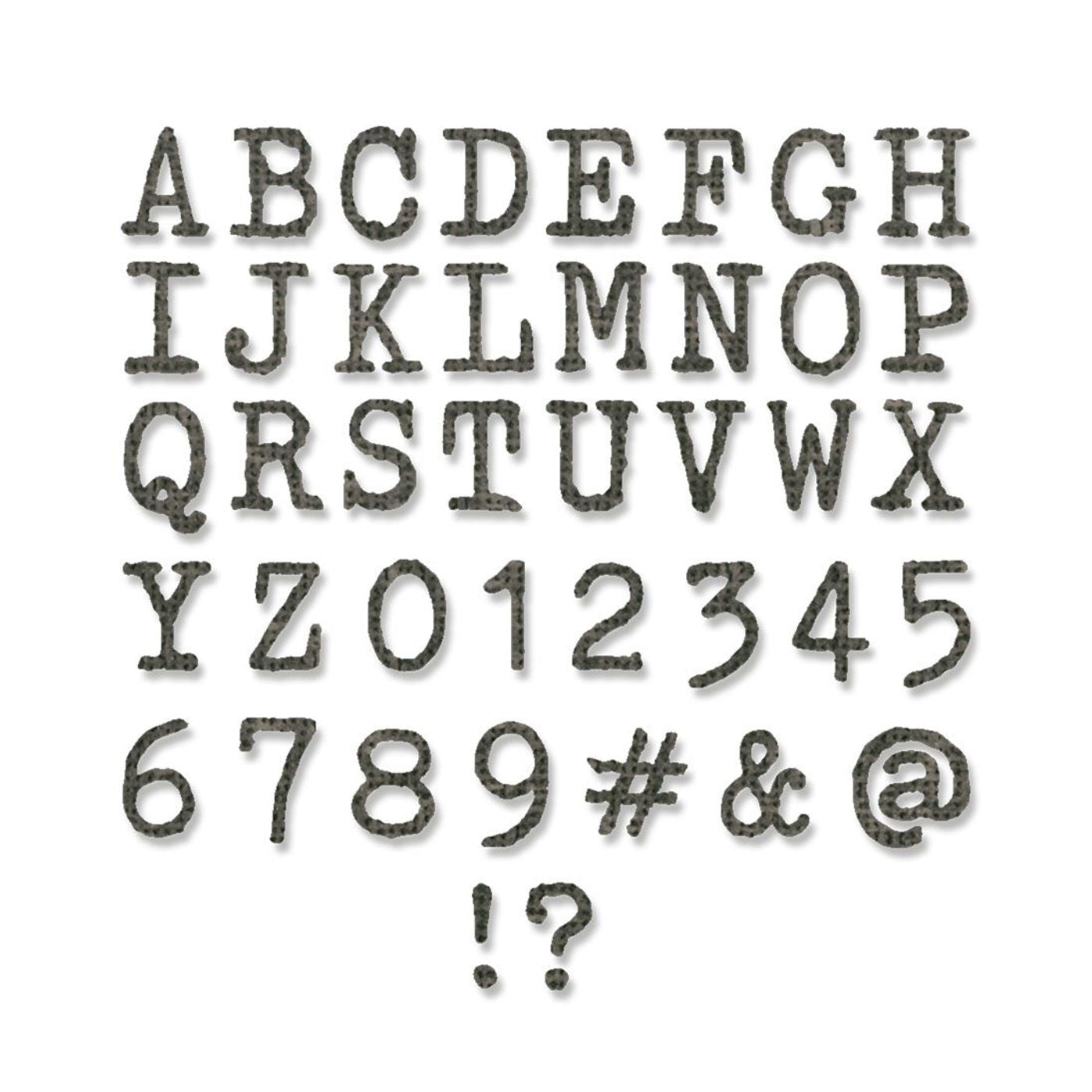 Troqueles Thinlits Alfanumérico en mayúscula de Tim Holtz