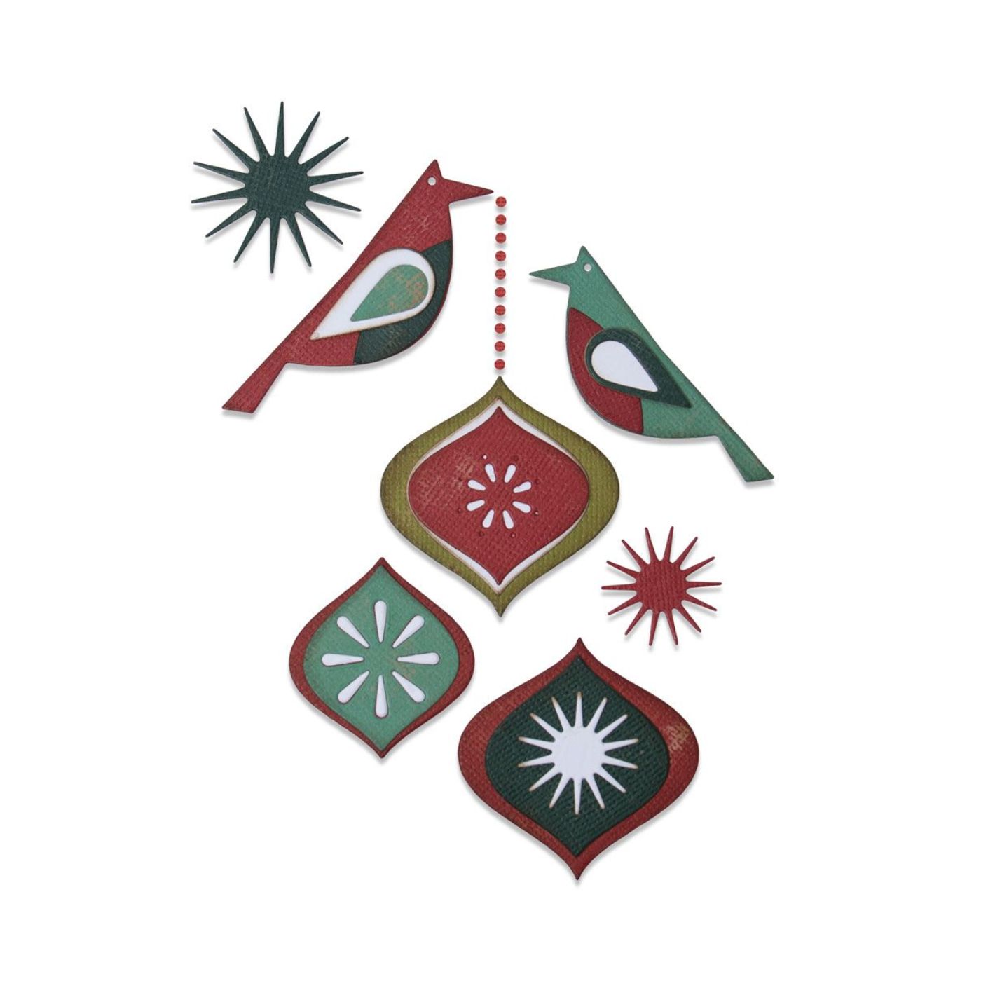 Troqueles Thinlits Pájaros decorativos - Navidad de Tim Holtz