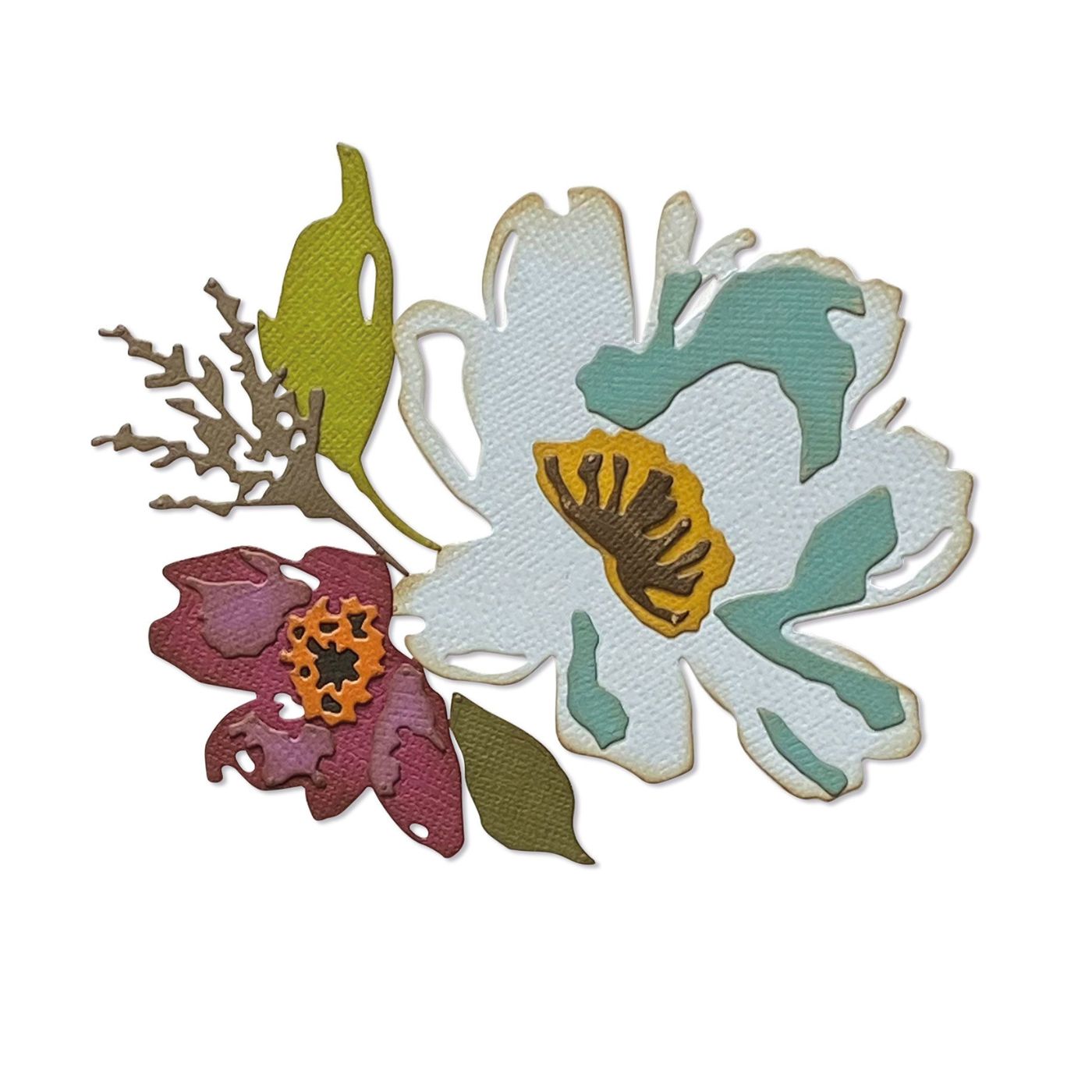 Troqueles Thinlits Flores a pinceladas #3 de Tim Holtz