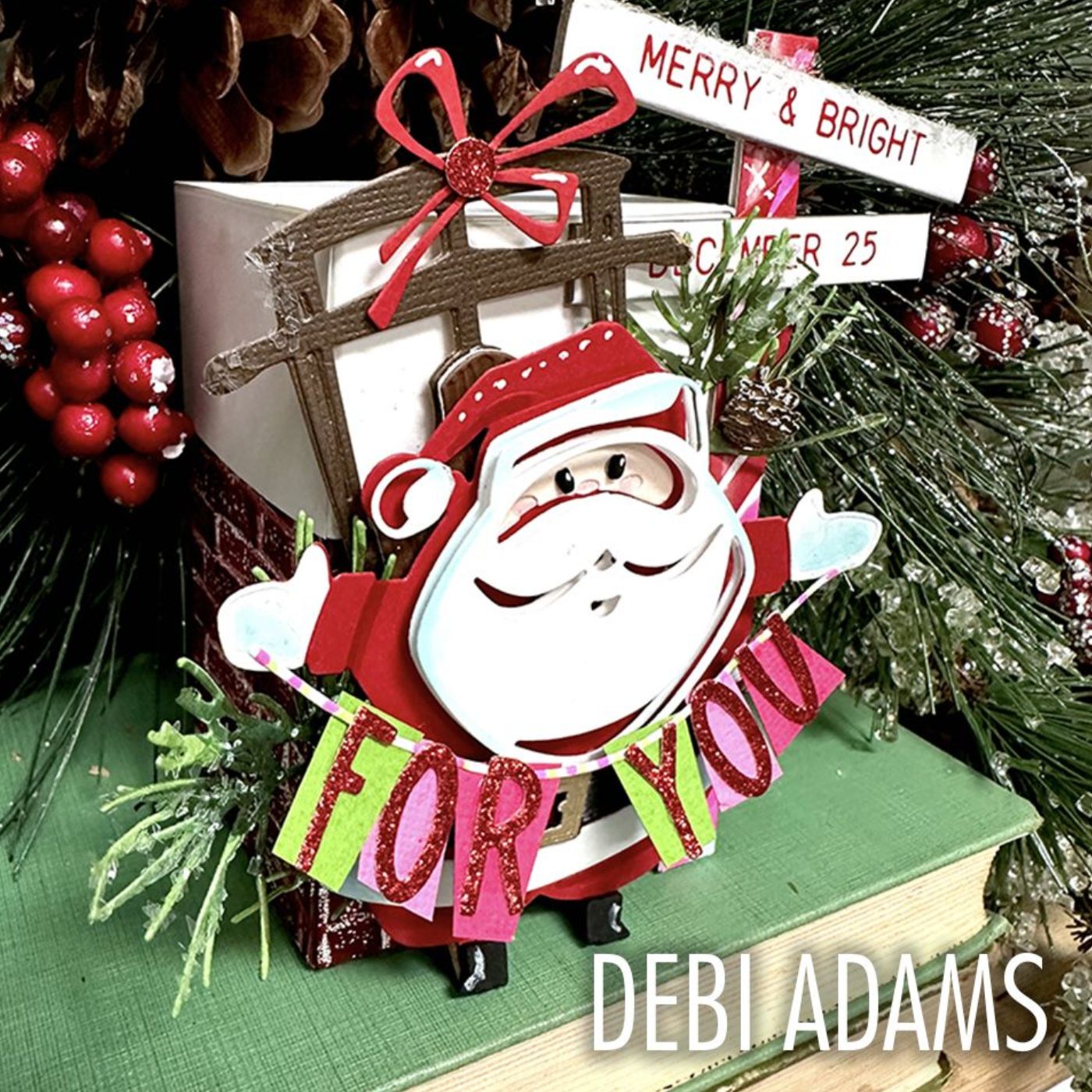 Troqueles Thinlits Tim Holtz Colorize Santa Greetings para Armar - Navidad