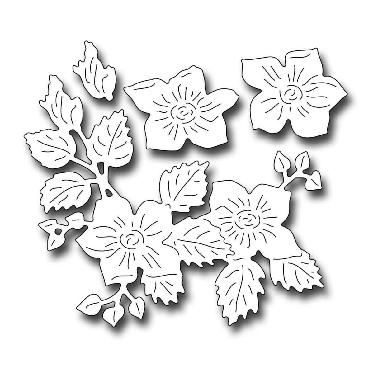 Troquel Wild Rose Corner with Overlay Blooms (vista 4)