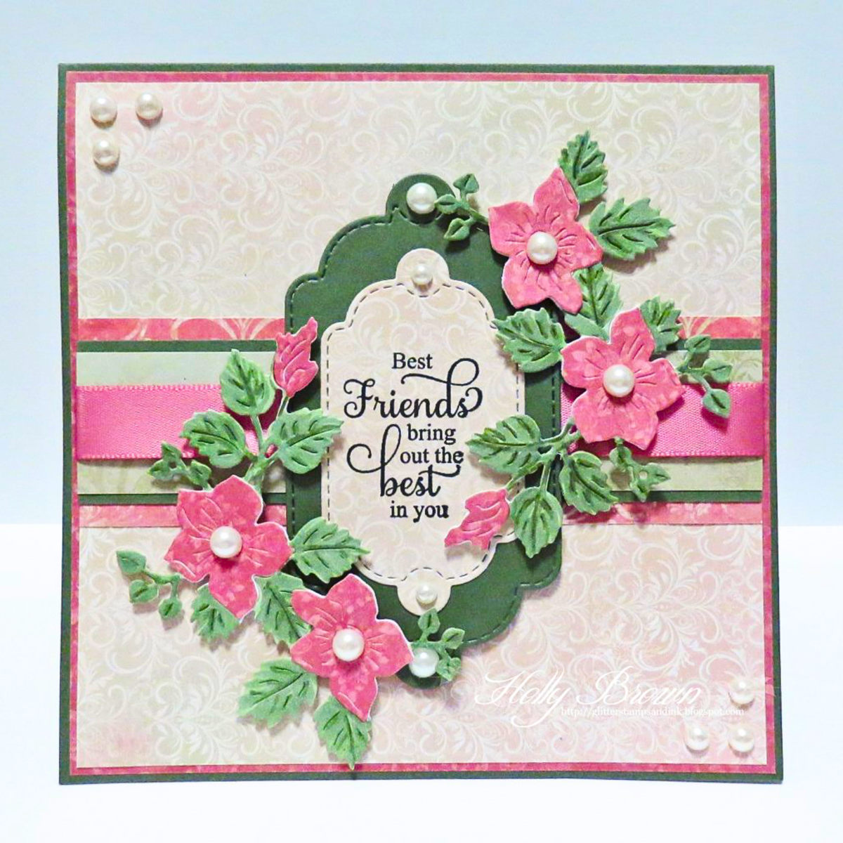 Troquel Wild Rose Corner with Overlay Blooms (vista 3)
