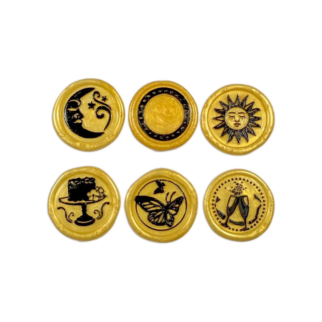 Wax and Seals Set 6 sellos diam 2,5cm - Celebración