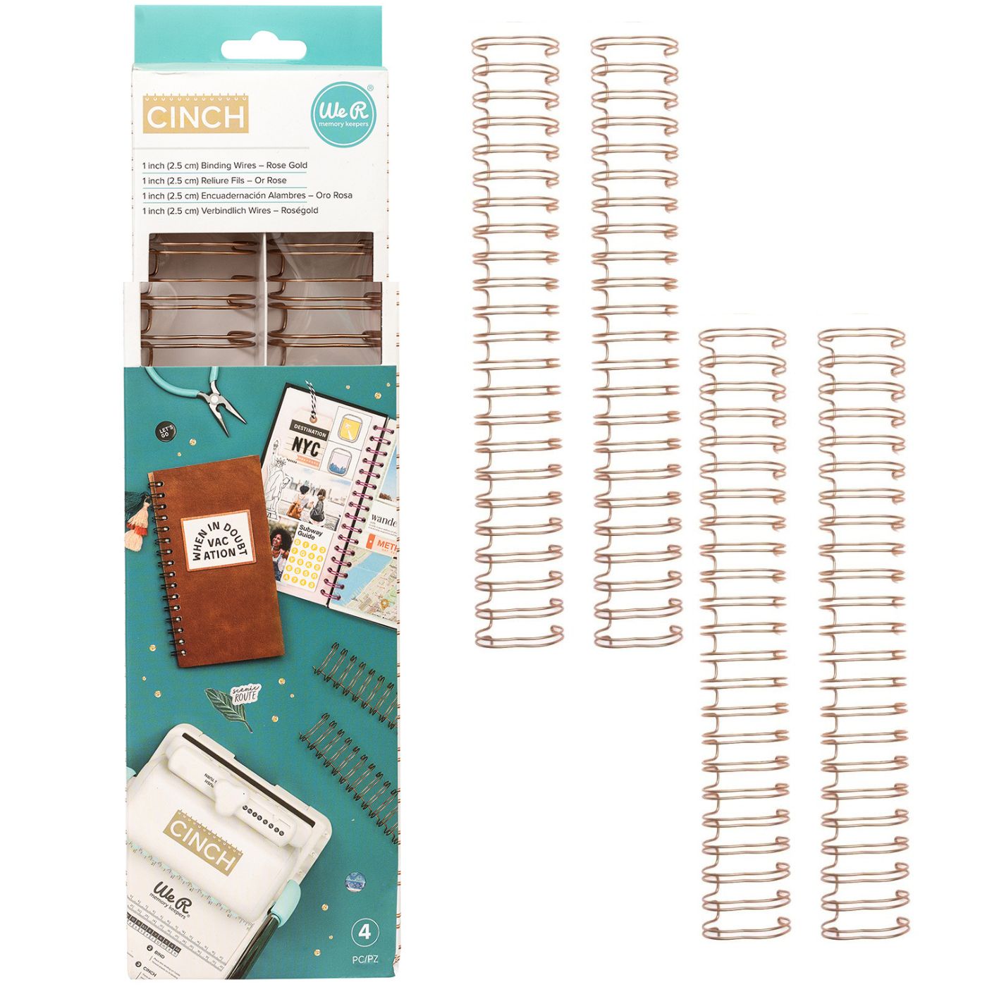 Set Anillos para Encuadernar 1" D-Ring - Rose Gold