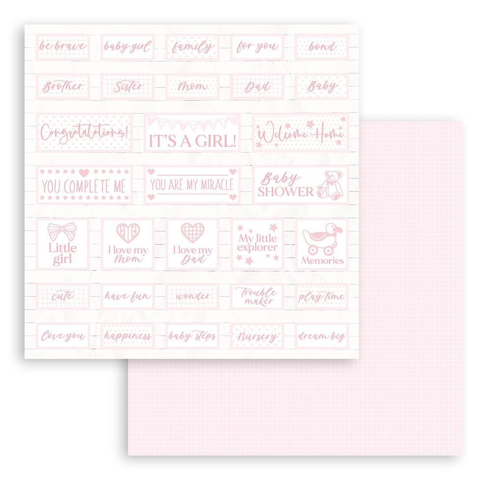 Block de cartulinas ''Fondos Babydream Blue - Niña" de 30.5x30.5cm