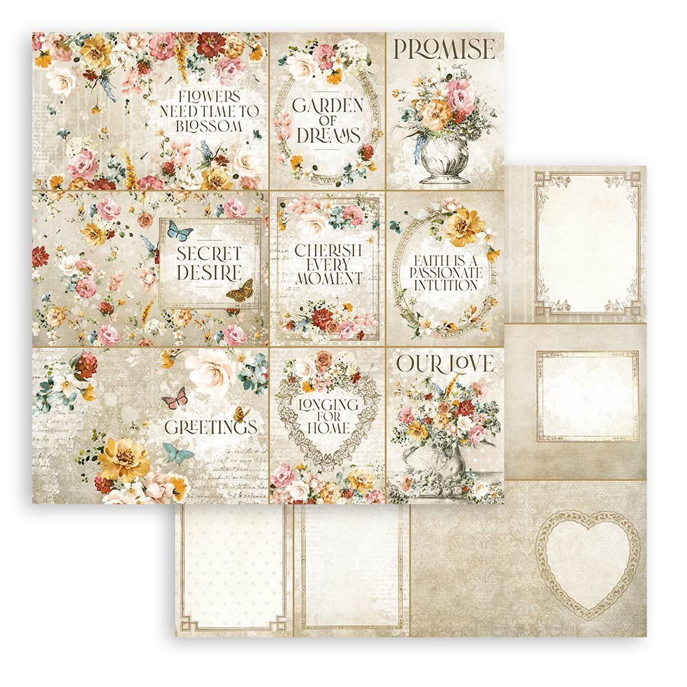 Block de cartulinas "Romantic Garden of Promises” de 30.5x30.5 cm