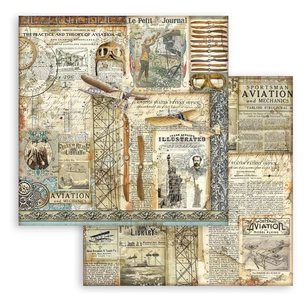 Block de cartulinas "Fondos Sir Vagabond Aviator” de 30.5x30.5 cm