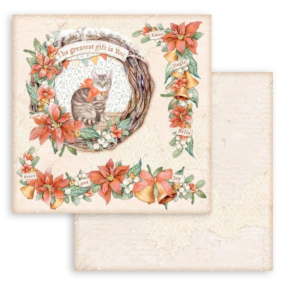 Block de cartulinas "Romantic All Around Xmas” de 30.5x30.5 cm