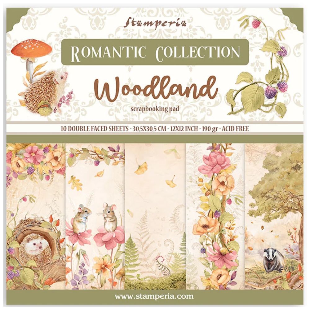 Block de cartulinas "Romantic Woodland” de 30.5x30.5 cm