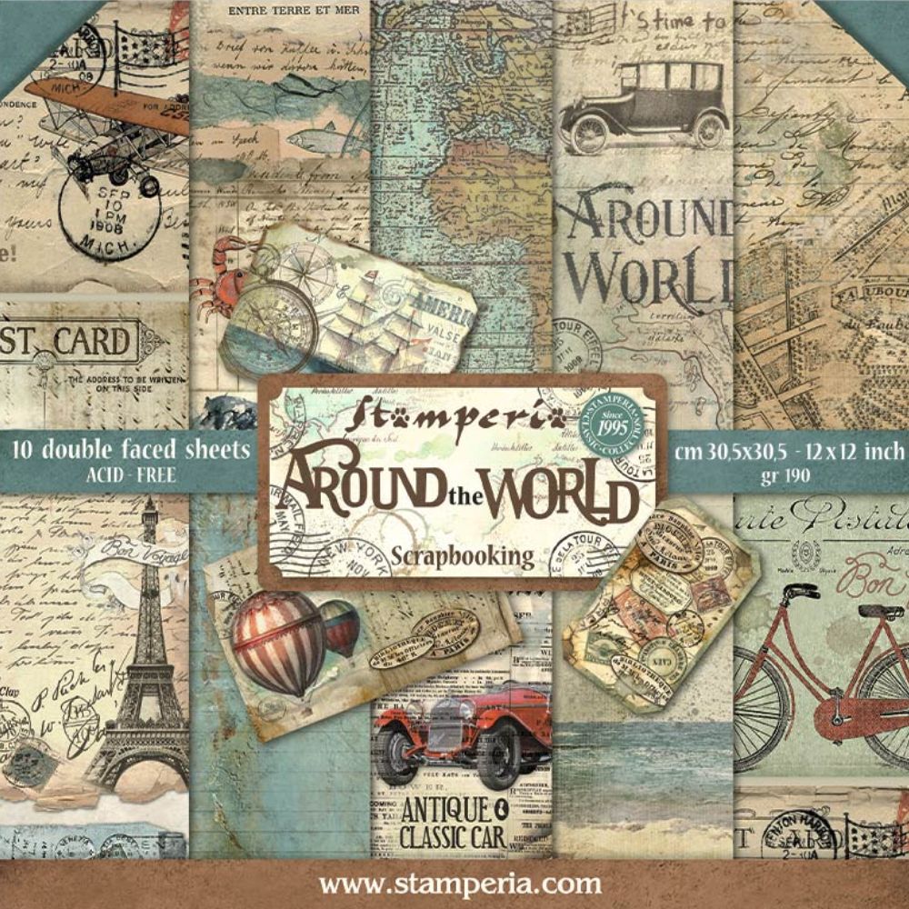 Block de cartulinas " Around The World” de 30.5x30.5 cm