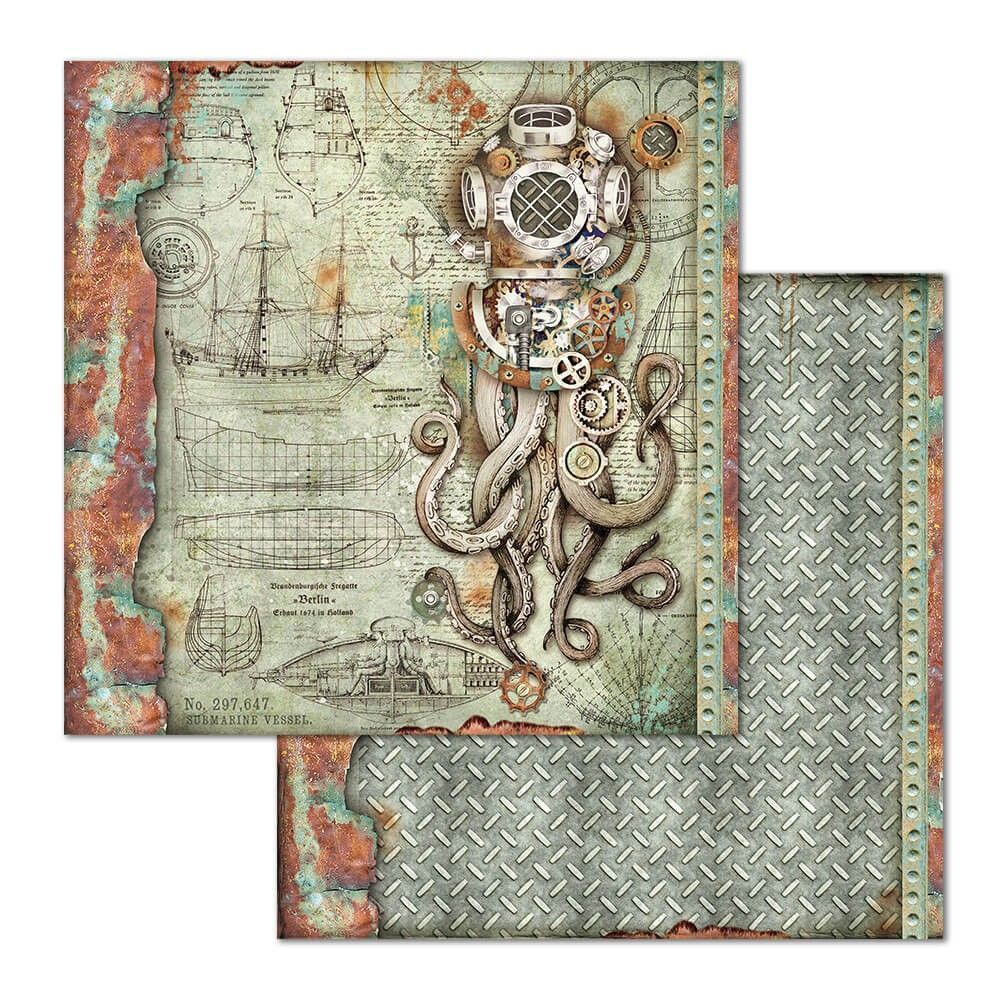 Block de cartulinas ''Mechanical Sea World'' de 30.5x30.5cm