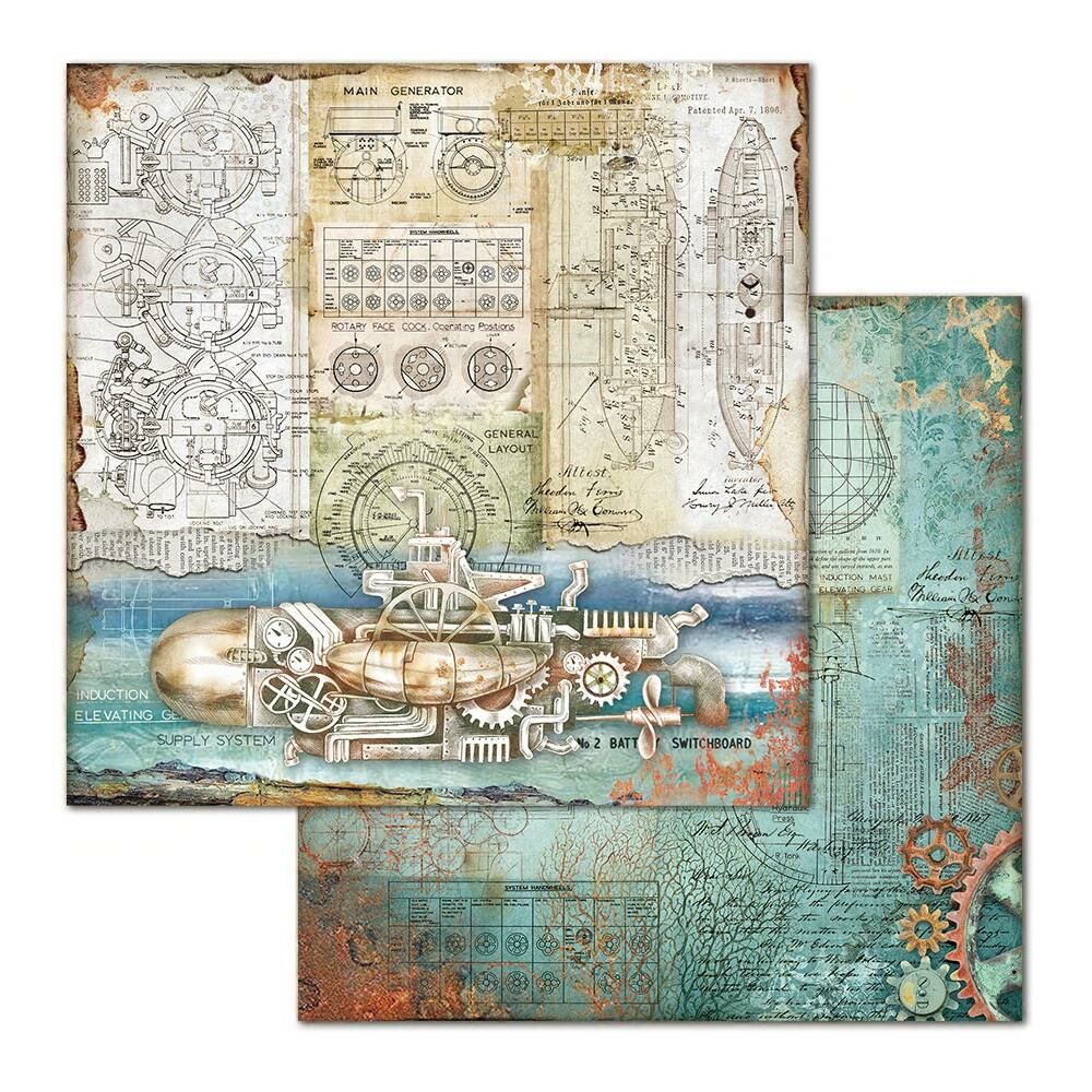 Block de cartulinas ''Mechanical Sea World'' de 30.5x30.5cm