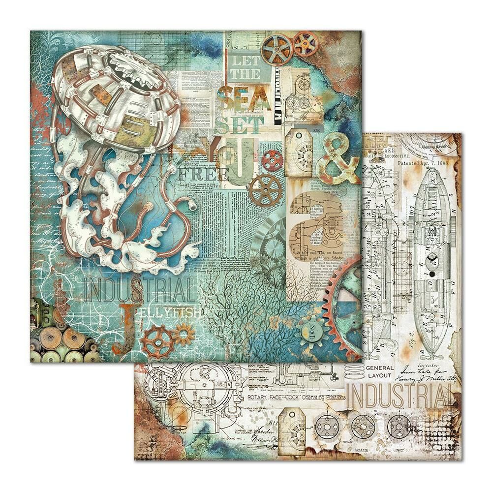 Block de cartulinas ''Mechanical Sea World'' de 30.5x30.5cm