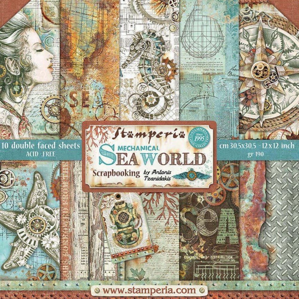 Block de cartulinas ''Mechanical Sea World'' de 30.5x30.5cm