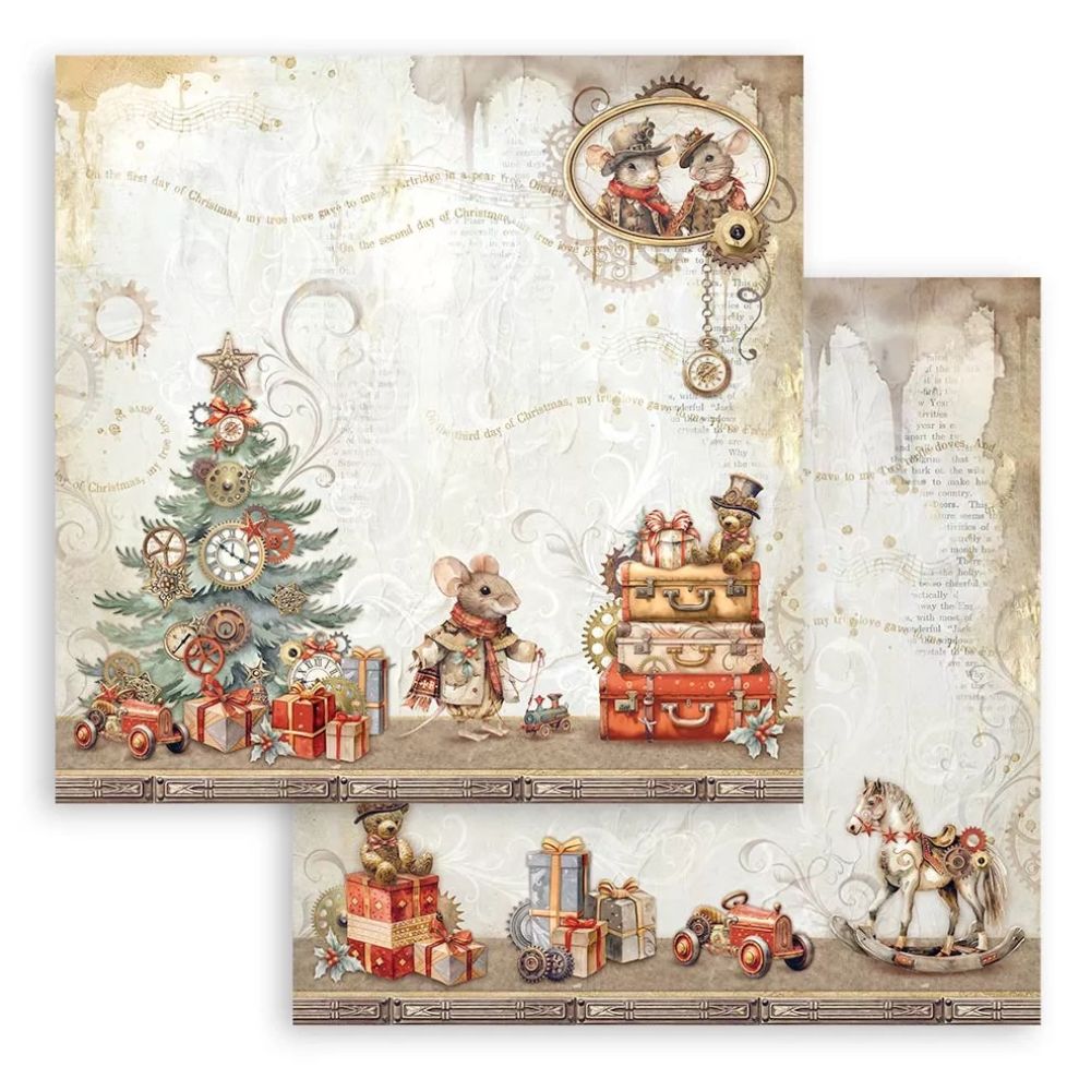 Block de cartulinas "Romantic Gear Up For Christmas" de 20.3x20.3cm - Navidad