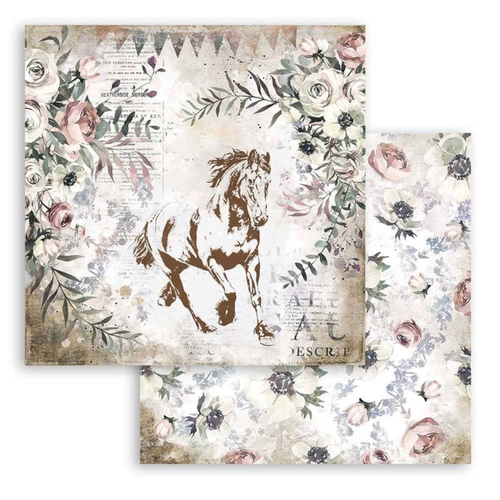 Block de cartulinas "Romantic Horses” de 20.3x20.3 cm