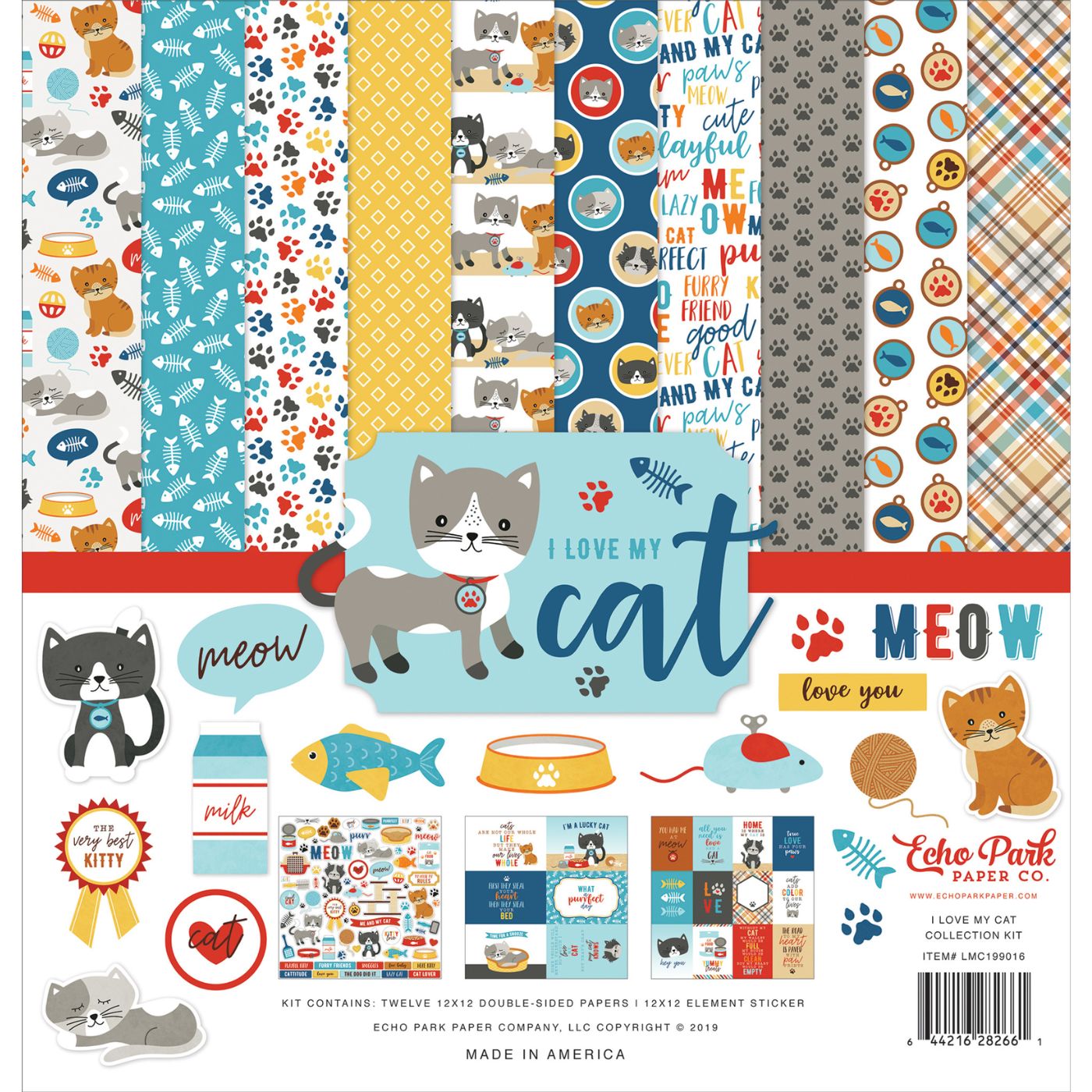Pack de Cartulinas I Love My Cat 30.48x30.48cm