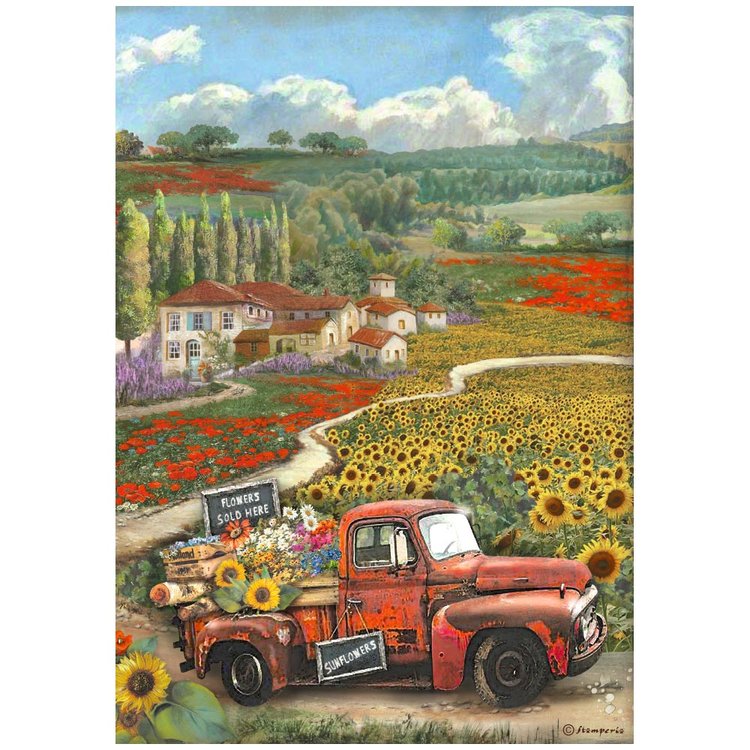 Papel de arroz A4 28gr Sunflower Art - Vintage Car