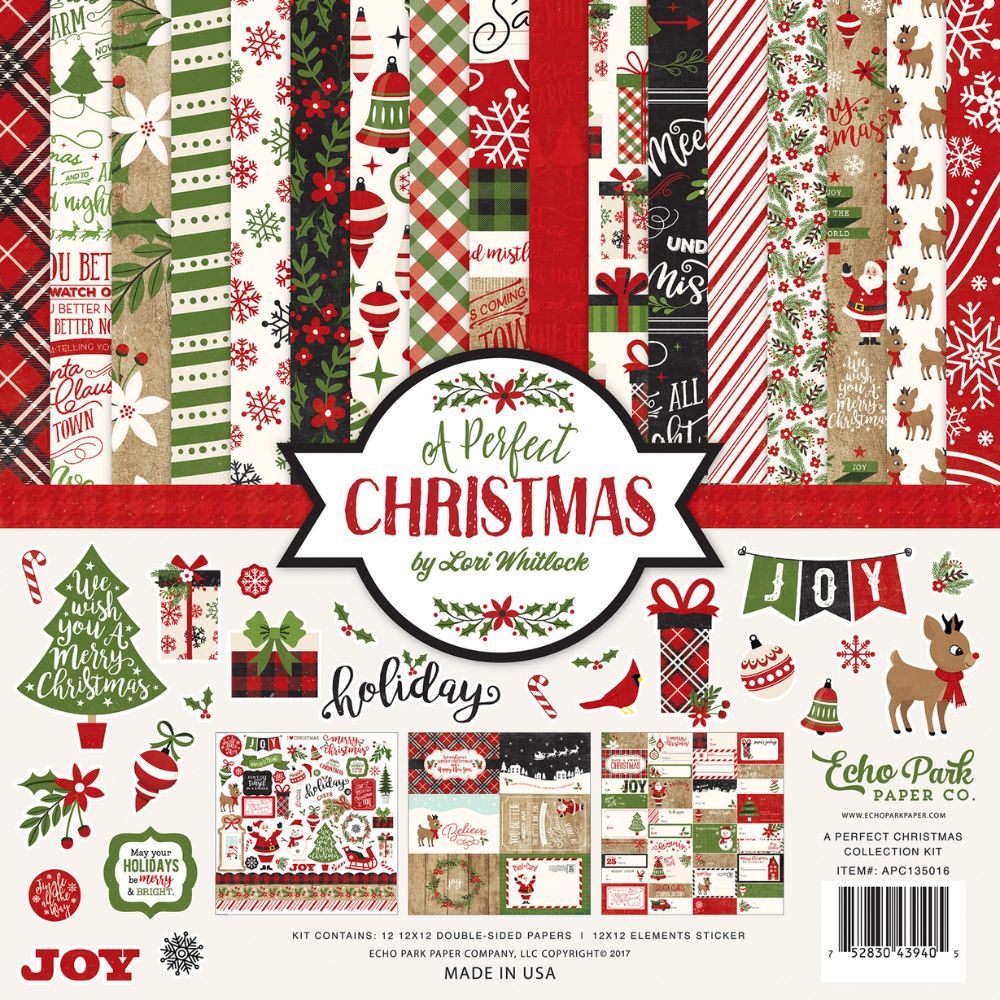 Pack de Cartulinas A Perfect Christmas 30.48x30.48cm