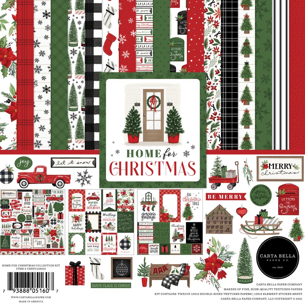 Pack de Cartulinas Home For Christmas 30.48x30.48cm