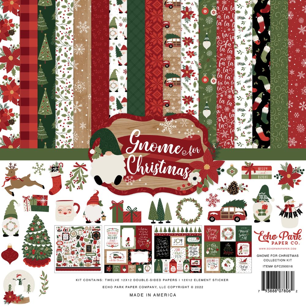 Pack de Cartulinas Gnome For Christmas 30.48x30.48cm