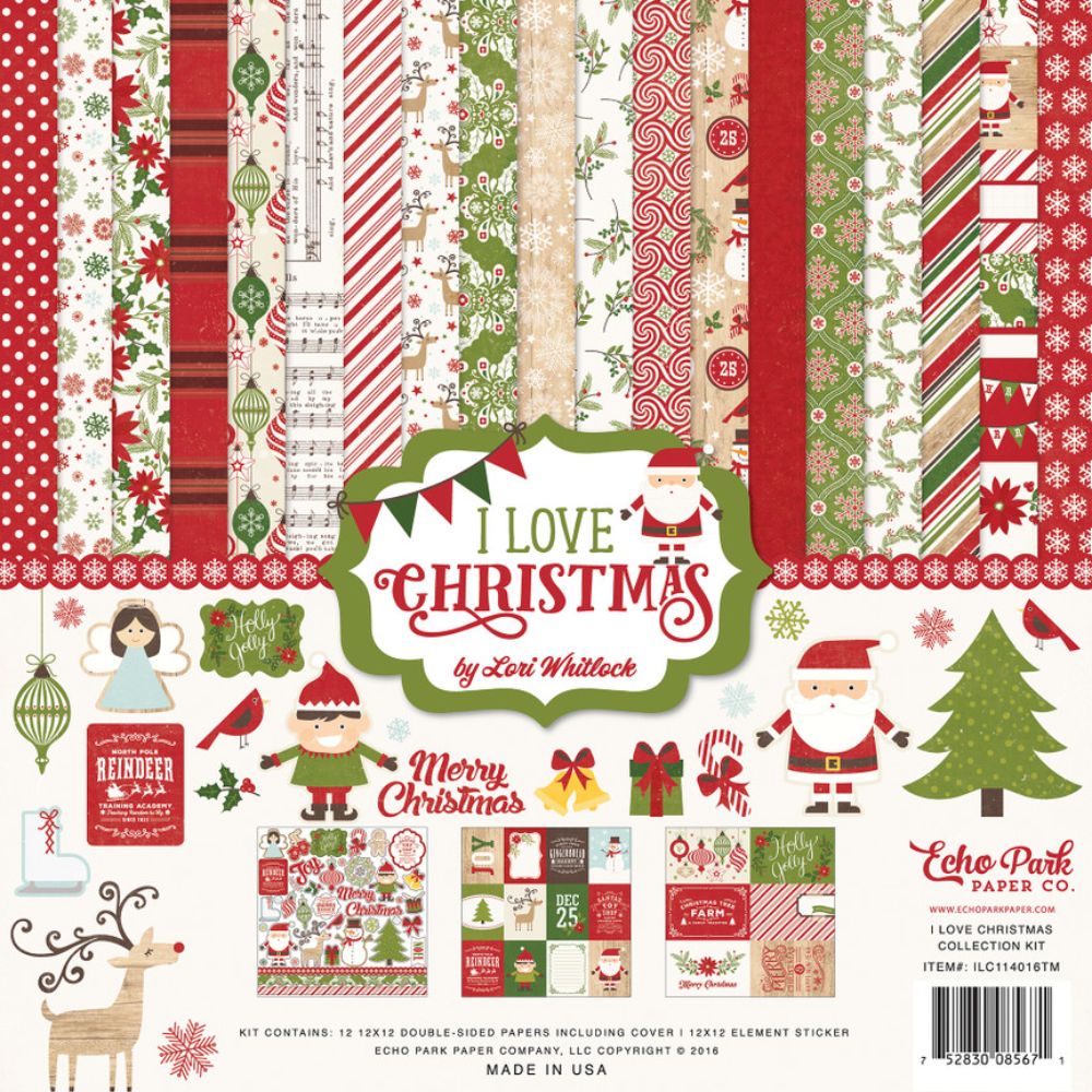 Pack de Cartulinas I Love Christmas 30.48x30.48cm