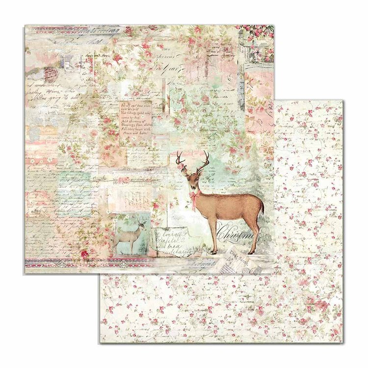 Block de cartulinas "Pink Christmas #2” de 20.3x20.3 cm