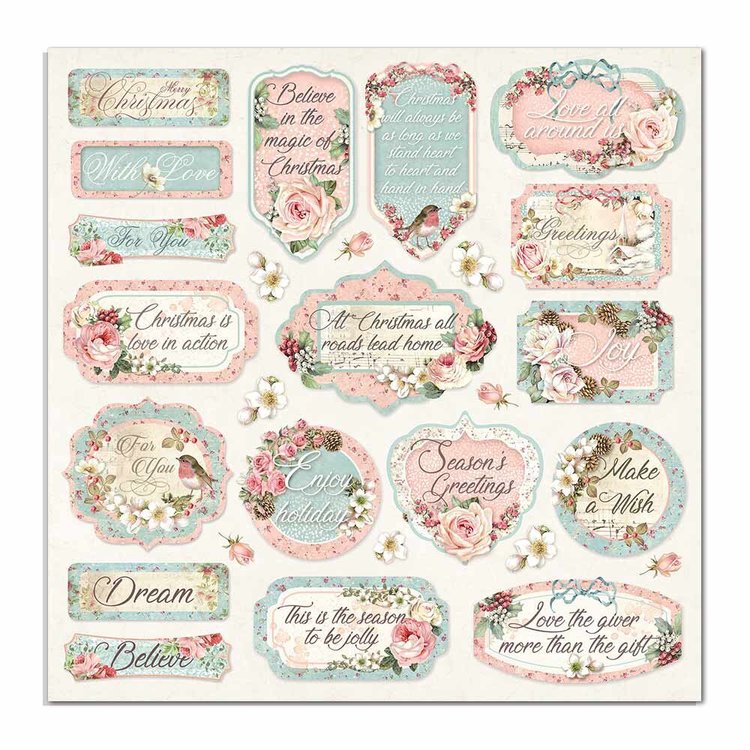 Block de cartulinas "Pink Christmas #2” de 20.3x20.3 cm