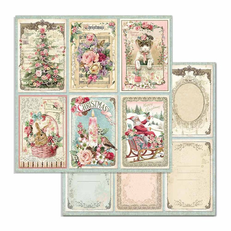 Block de cartulinas "Pink Christmas #2” de 20.3x20.3 cm