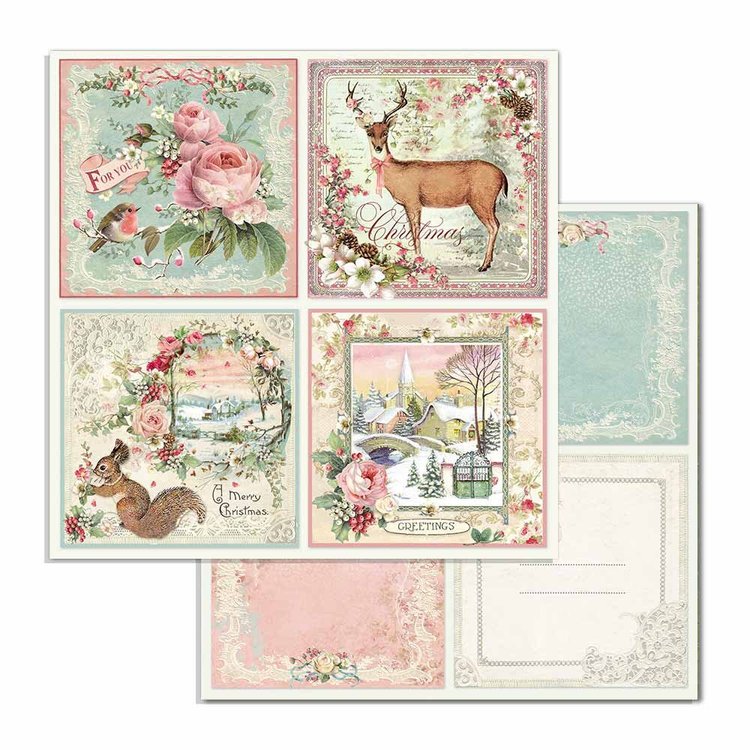 Block de cartulinas "Pink Christmas #2” de 20.3x20.3 cm