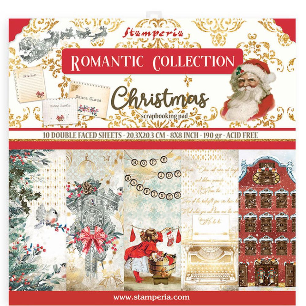 Block de cartulinas "Romantic Christmas” de 20.3x20.3 cm
