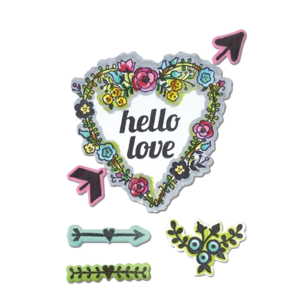 Troquel Framelits con sellos Hola Amor