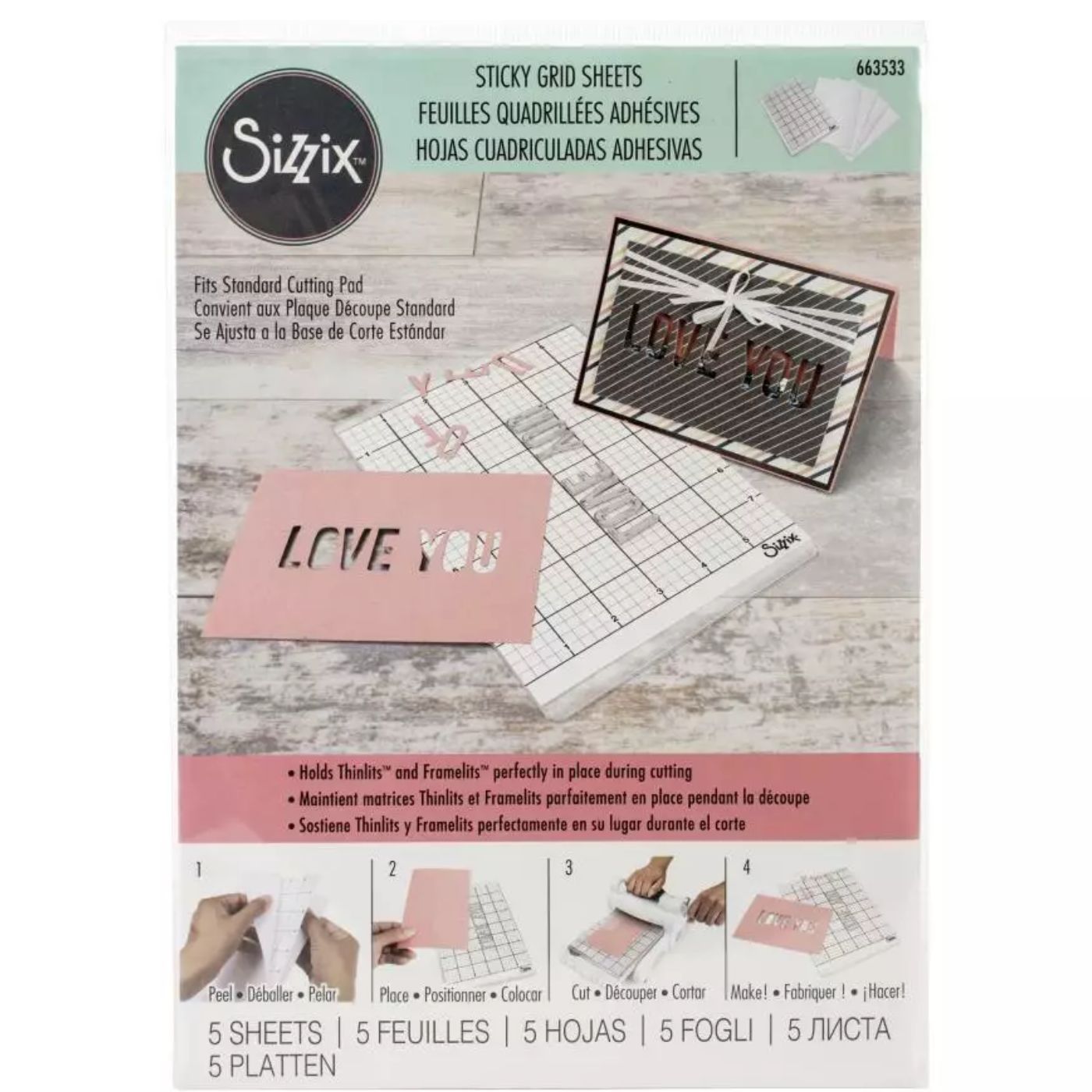 Hojas Adhesivas Cuadriculadas 15.24x21.59cm - 05 Hojas