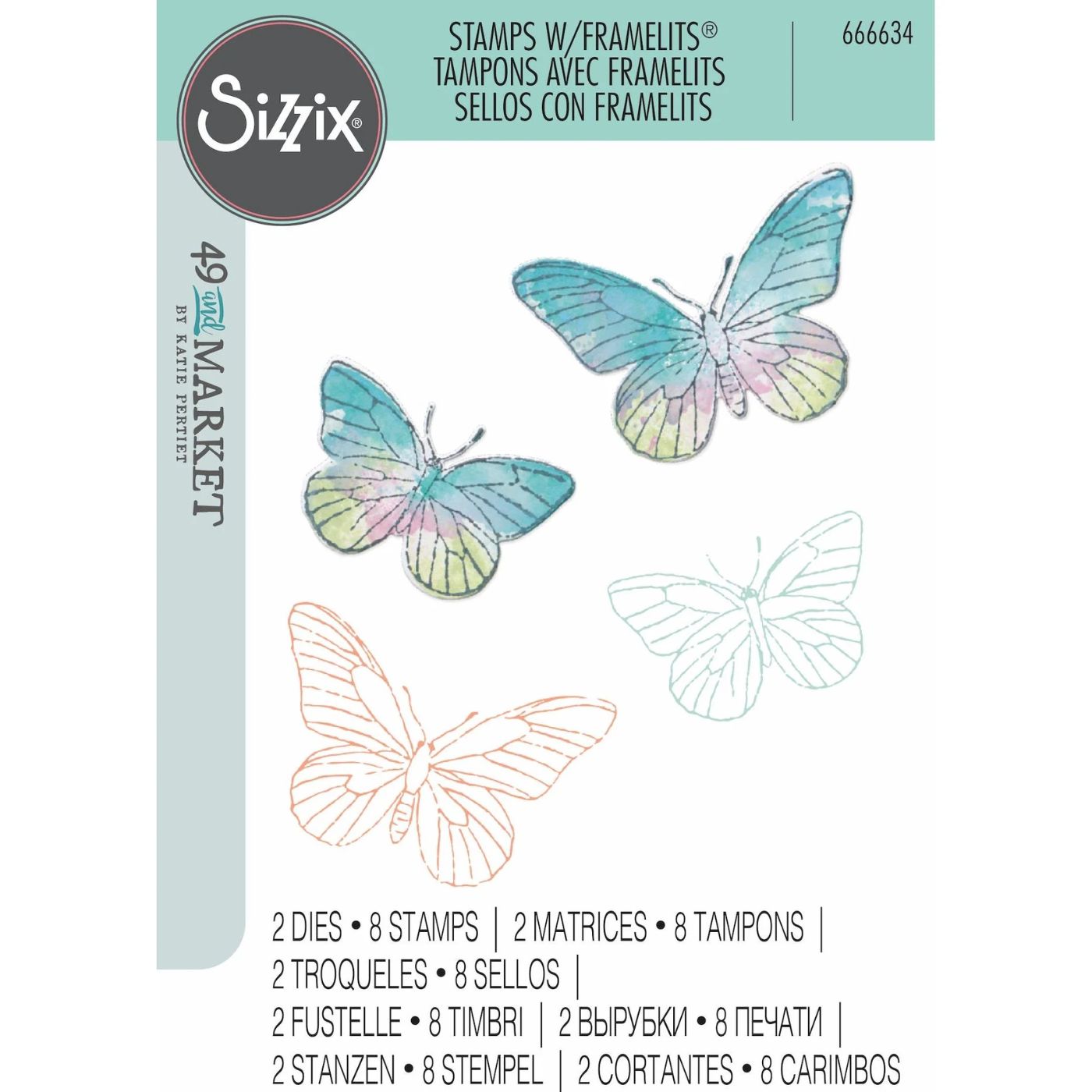 Sellos Clear A5 con Framelits Mariposas Pintadas a Lápiz