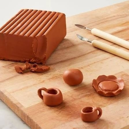 Mini vasijas de barro hechas con arcilla Original Sculpey terracota