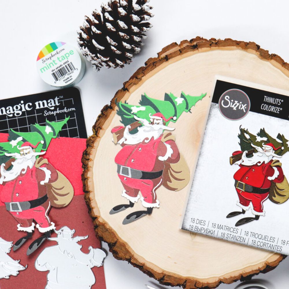 Troqueles Thinlits Tim Holtz Colorize Papá Noel en el bosque - Navidad (vista 2)