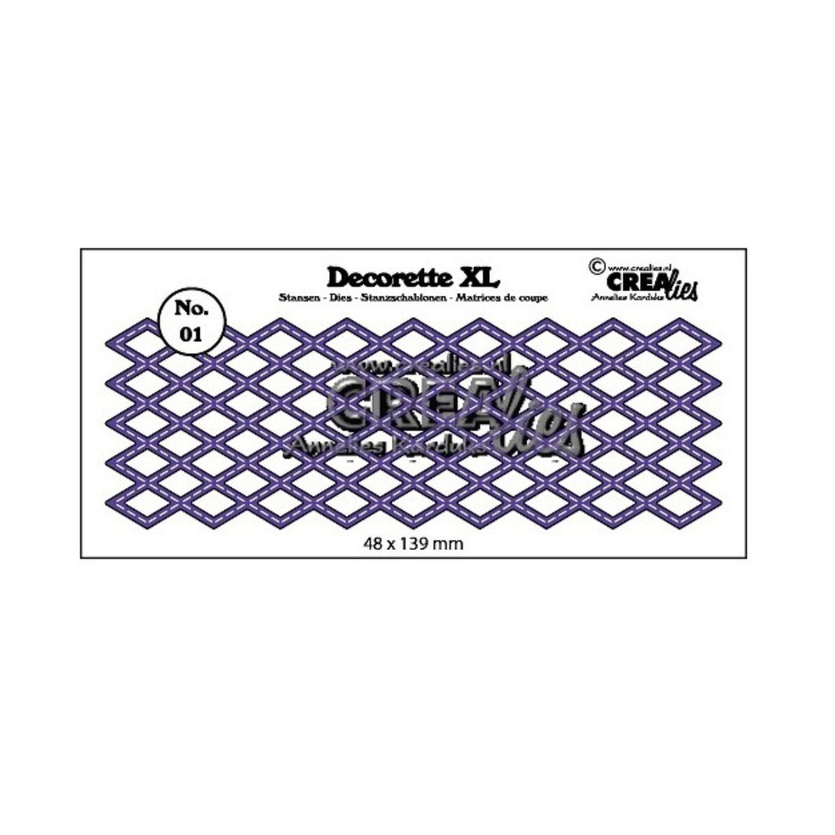 Troquel Decorette XL N°01 Reja Diamantes Borde Costura