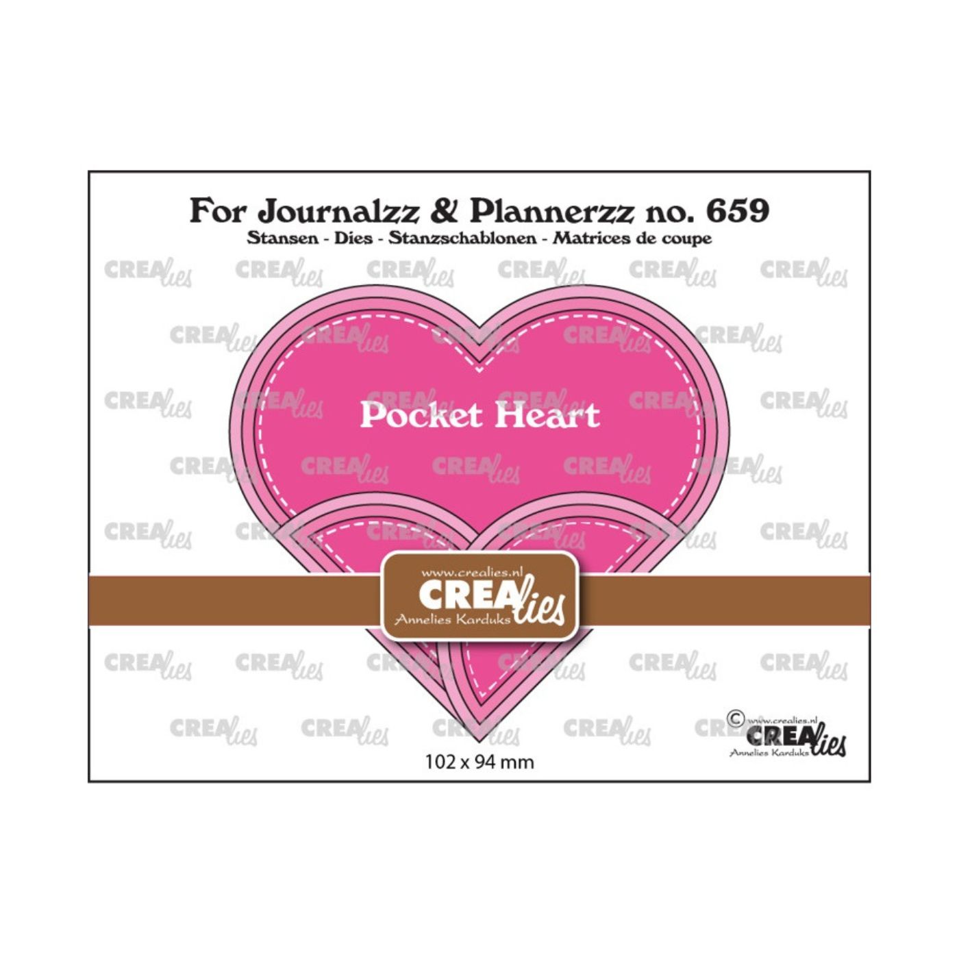 Troquel For Journalzz & Plannerzz Bolsillo - Corazón