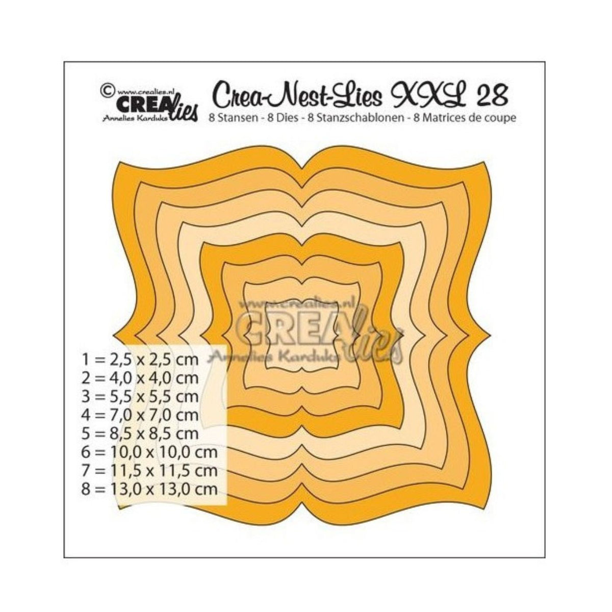 Troquel Crea-Nest-Lies XXL N°28 Cuadrados con Borde de Ondas