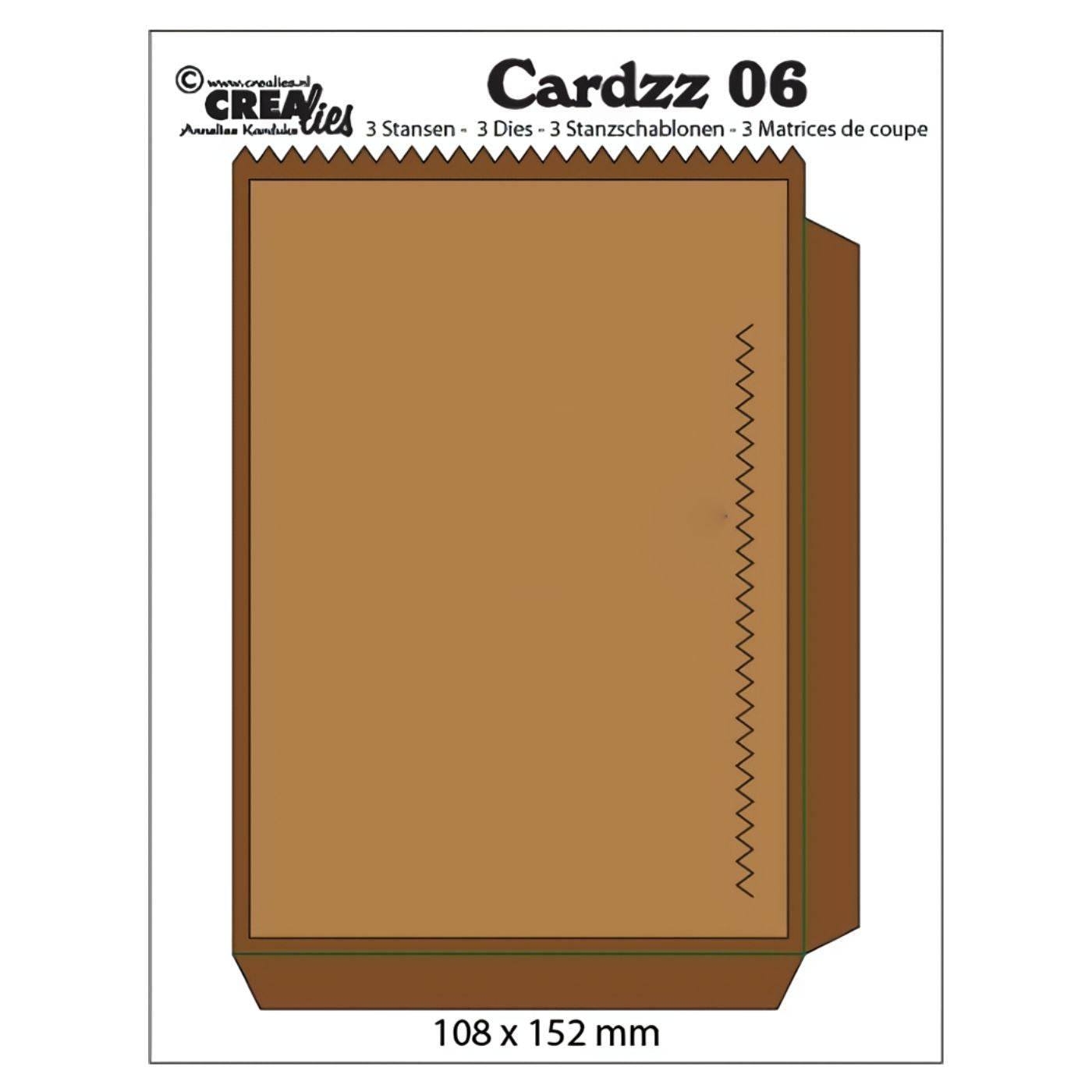 Troquel Cardzz N°06 Bolsillo de Bolsa Borde Zigzag