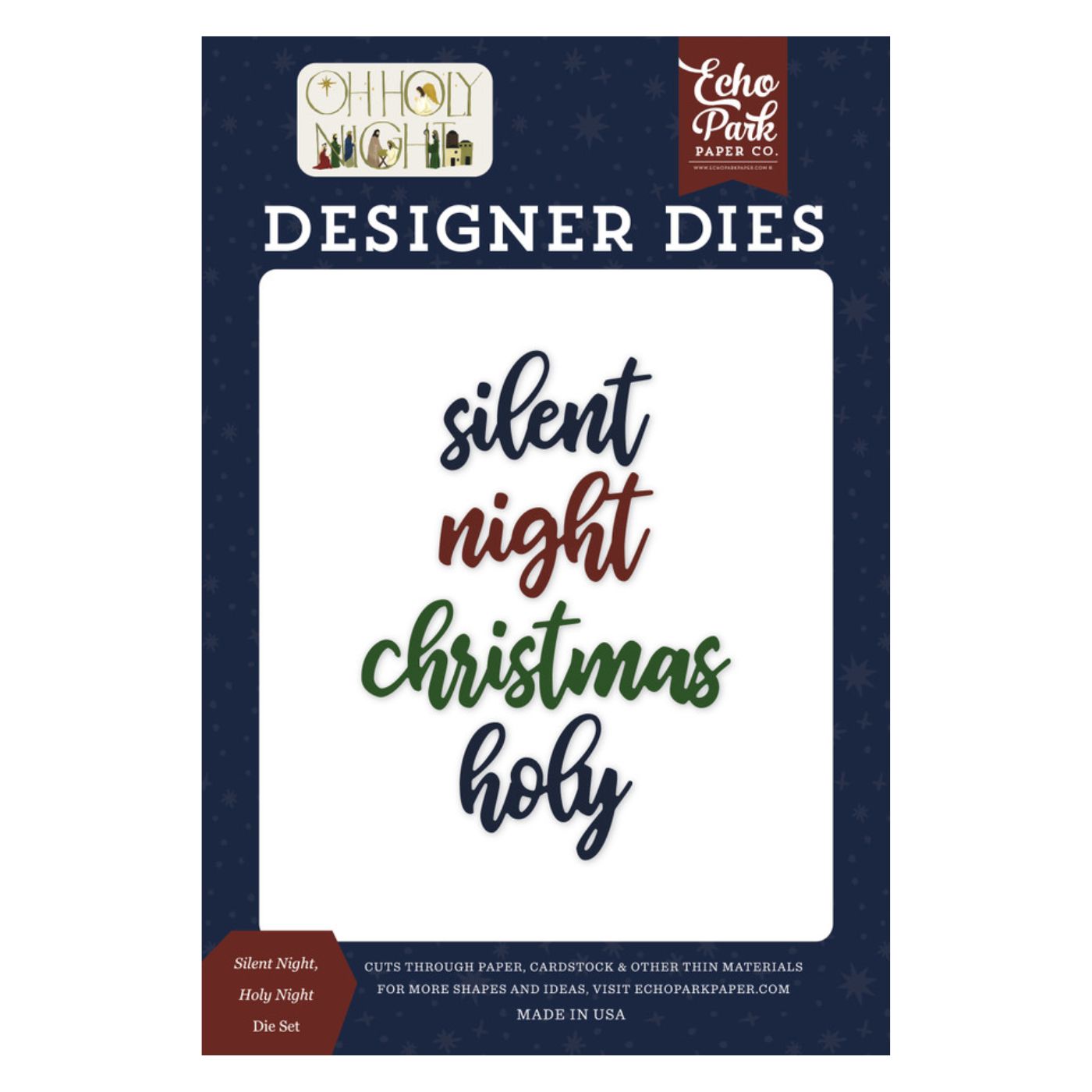 Troquel Oh Holy Night Silent Night - Navidad