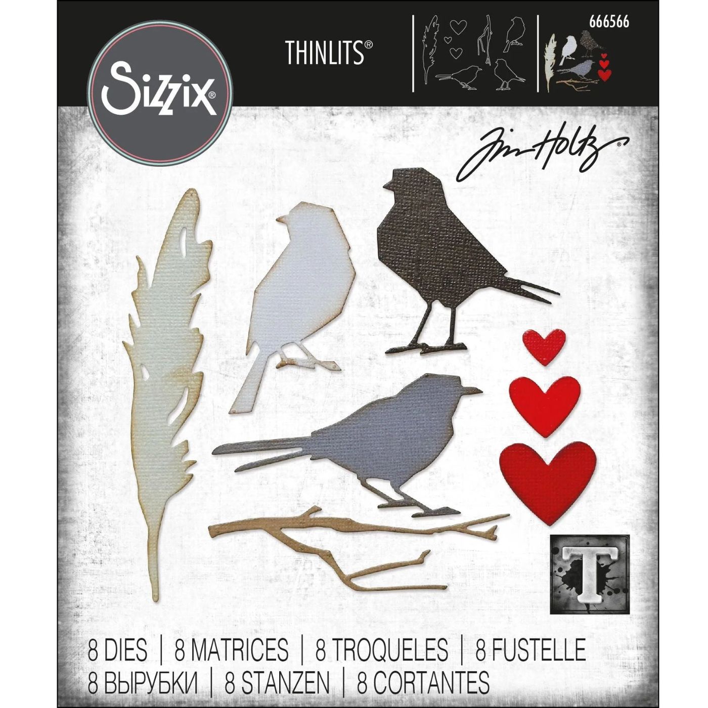 Troqueles Thinlits Lovebirds de Tim Holtz