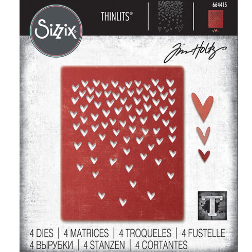 Troqueles Thinlits Lluvia de Corazones de Tim Holtz