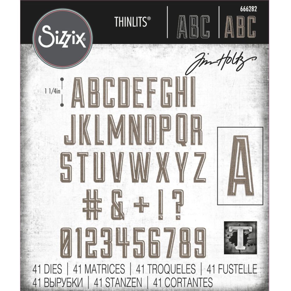 Troqueles Thinlits Alphanumeric Emporium de Tim Holtz