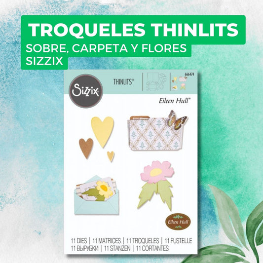 Troqueles Thinlits Sobre, carpeta y flores