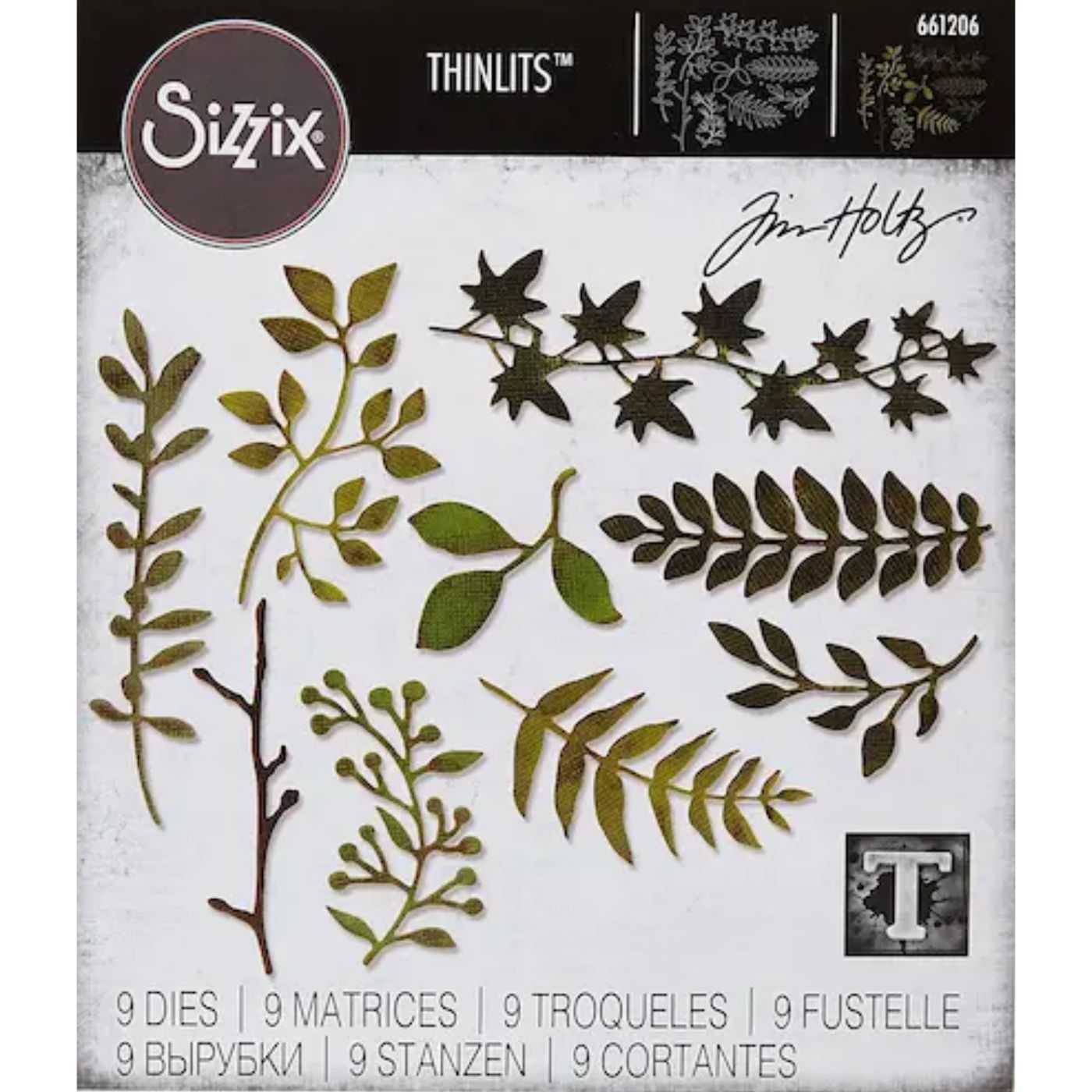 Troqueles Thinlits Hojas verdes de jardín de Tim Holtz