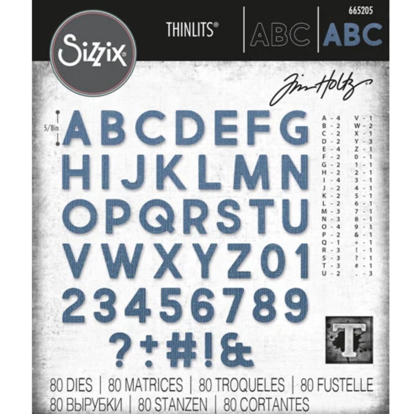 Troqueles Thinlits Caracteres Alfanuméricos en negrita de Tim Holtz