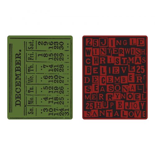 Folder embossing Calendario Diciembre/ Palabras Navidad
