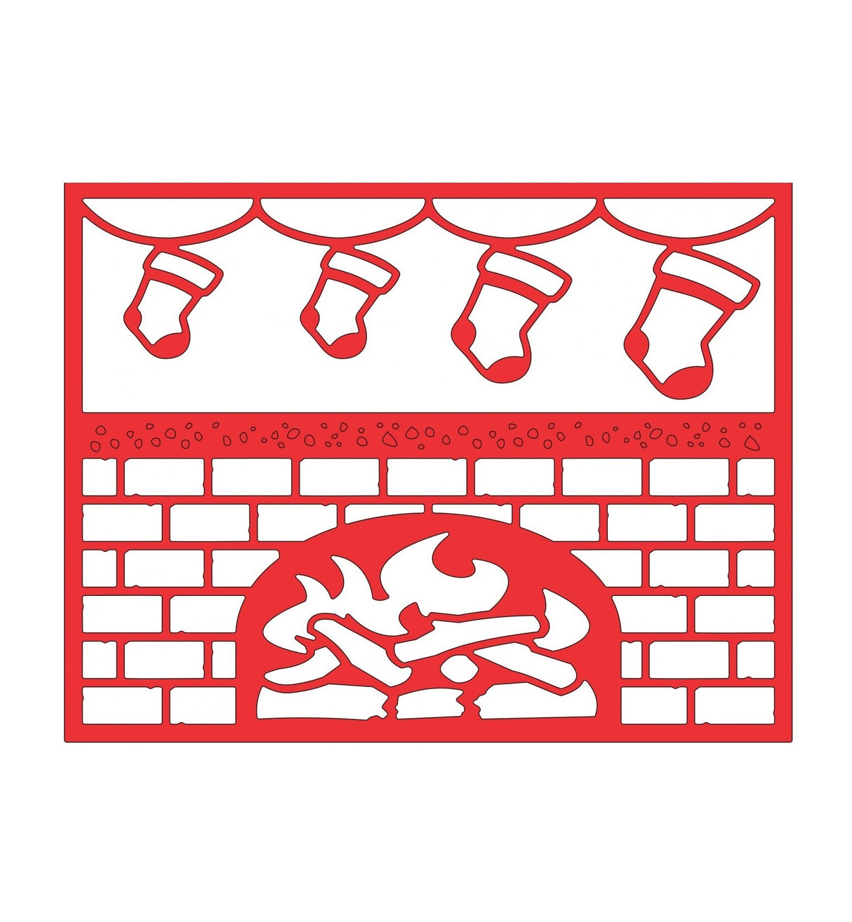 Troquel Medias y Chimenea - Navidad