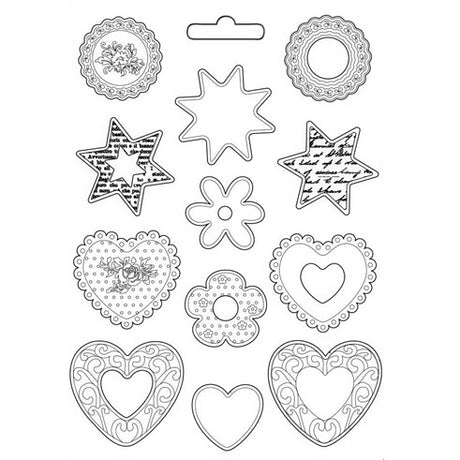 Molde Flexible A4 Blue Land Estrellas Y Corazones